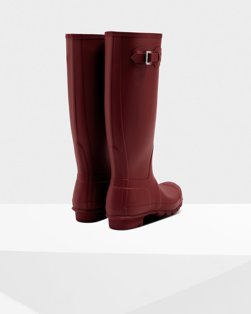 Botas de Lluvia Altas Hunter Mujer - Original - Grises Rojos - MOXHPFT-42